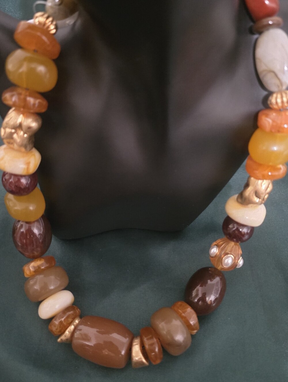 Mango Amber, Cream and Deep Brown Beaded Necklace - Picture 5 of 5